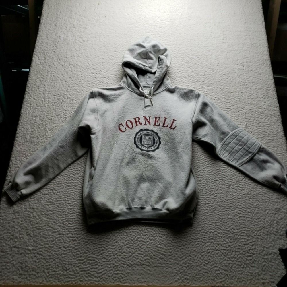 Cornell Big Red Sweatshirt Hoodie Mens Large Gray NCAA College Gear For Sports